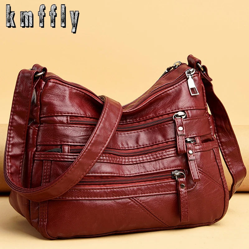 Vintage Women's Shoulder Bag Crossbody Leather Messenger Famous Handbags