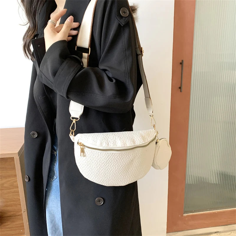 Women's Waist Bag Fanny Pack PU Leather Belt Crossbody Chest Bags