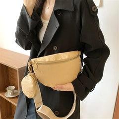 Women's Waist Bag Fanny Pack PU Leather Belt Crossbody Chest Bags