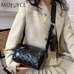 Women Handbags with Small Purse PU Composite Shoulder Bag Diamond Lattice