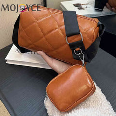 Women Handbags with Small Purse PU Composite Shoulder Bag Diamond Lattice