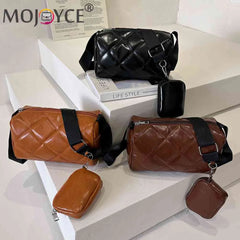 Women Handbags with Small Purse PU Composite Shoulder Bag Diamond Lattice