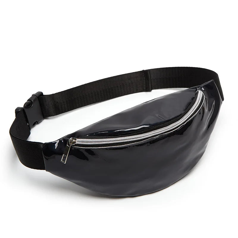 Women's Laser Waist Bag Colorful Slim Fanny Pack Waterproof Belt Pouch