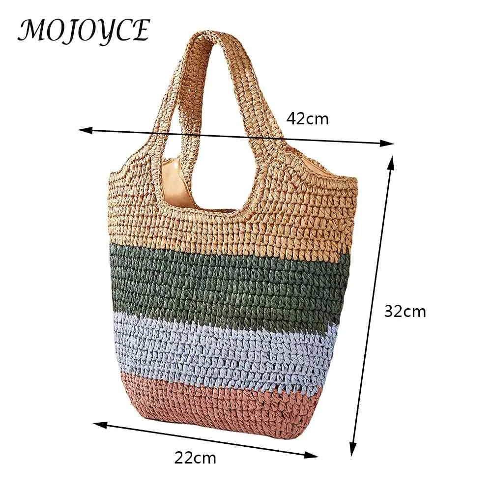 Striped Woven Tote Bag for Seaside Holiday