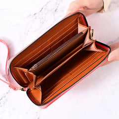Women's Zipper Wallet Wristlet Hand Purse Pu Leather