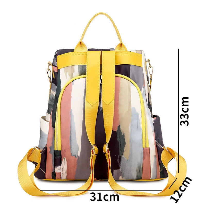 Women's Oxford Cloth Backpack for Travel and School, Anti-Theft Design