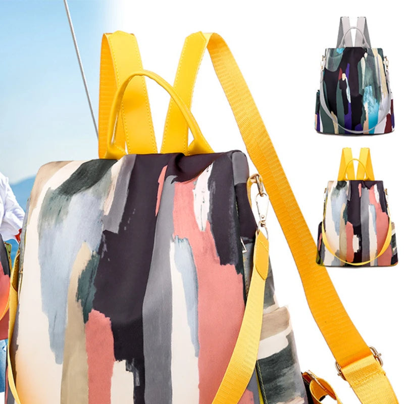 Women's Oxford Cloth Backpack for Travel and School, Anti-Theft Design