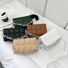 Square Net Red Envelope Bag Plaid Shoulder Bag for Women