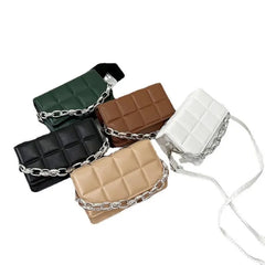 Square Net Red Envelope Bag Plaid Shoulder Bag for Women