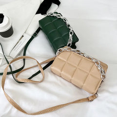 Square Net Red Envelope Bag Plaid Shoulder Bag for Women