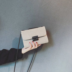 Striped Messenger Bag Chain Shoulder Bag Women's Handbag