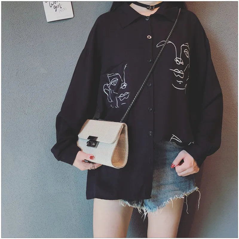 Striped Messenger Bag Chain Shoulder Bag Women's Handbag