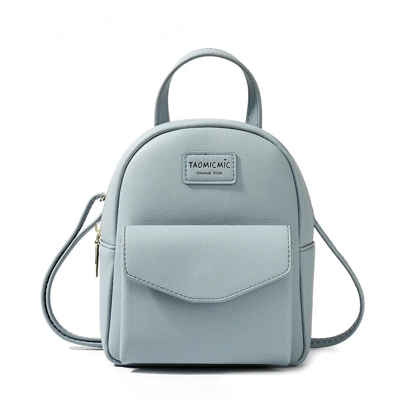 Ladies Mini Backpack PU All-Match Small School Travel Bag