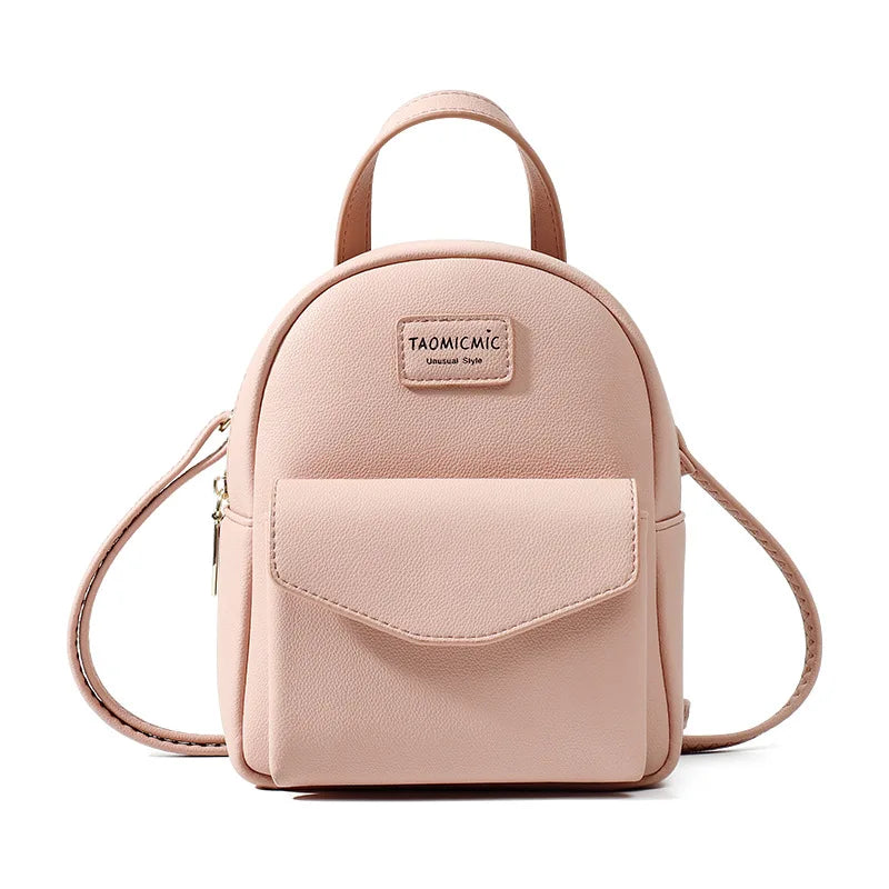 Ladies Mini Backpack PU All-Match Small School Travel Bag