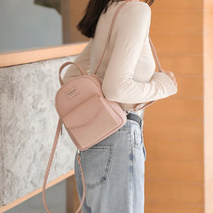 Ladies Mini Backpack PU All-Match Small School Travel Bag