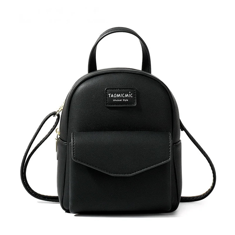 Ladies Mini Backpack PU All-Match Small School Travel Bag