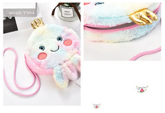 Plush Octopus One-Shoulder Messenger Bag - Winter Warm Chain Handbag