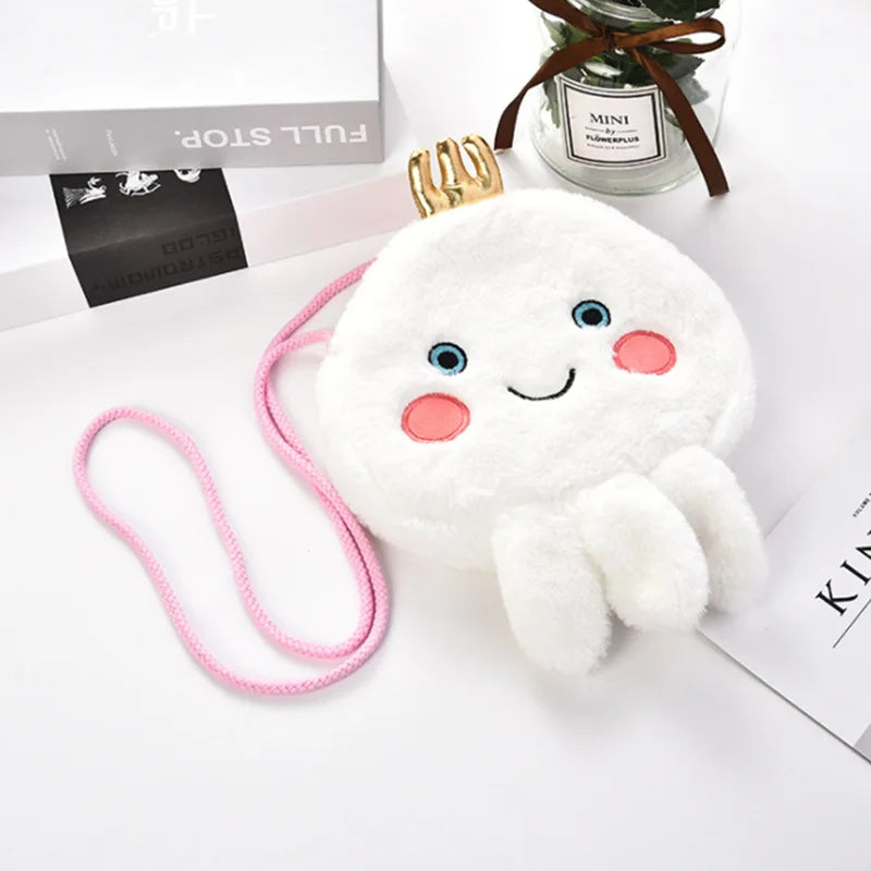 Plush Octopus One-Shoulder Messenger Bag - Winter Warm Chain Handbag