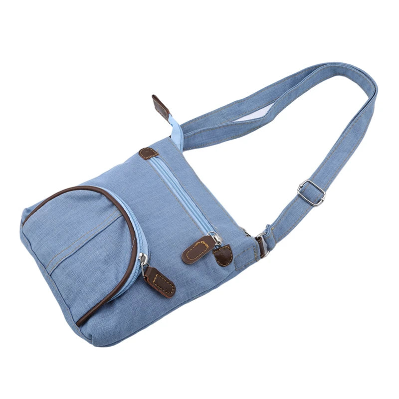 Denim Vintage Crossbody Bag Women's Fashionable Portable Handbag