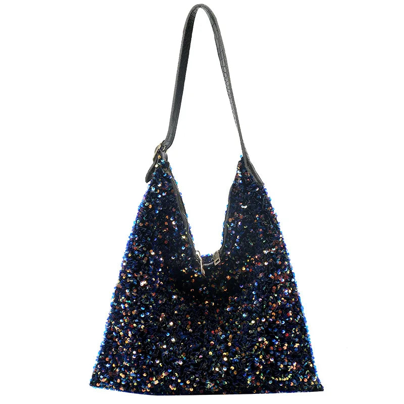 Sequined Large Capacity Shoulder Bag Messenger Handbag