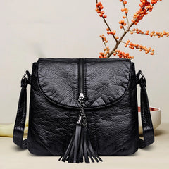 Small PU Leather Messenger Bag for Women