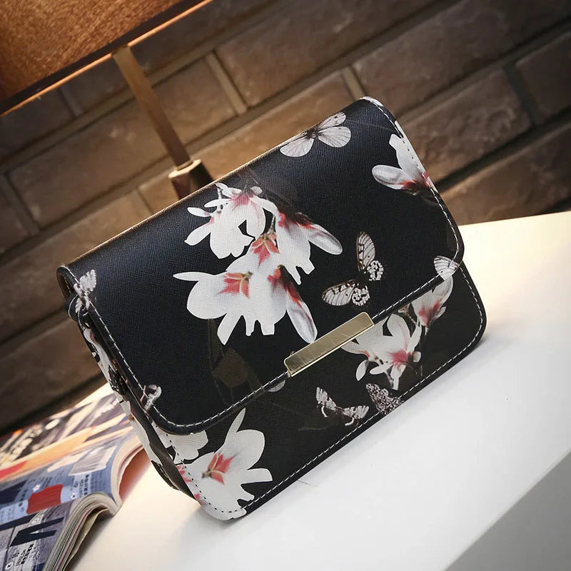 Ladsoul Literary Women Bag Shoulder Bag Flower & Butterfly Print Crossbody Bags