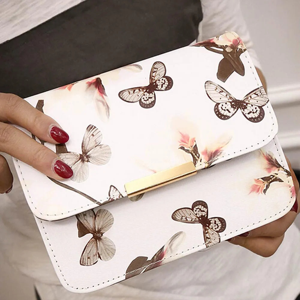 Ladsoul Literary Women Bag Shoulder Bag Flower & Butterfly Print Crossbody Bags