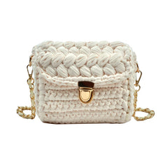 Ladsoul Hand Woven Chain Lock Crossbody Bag