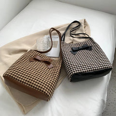 Ladsoul High-Capacity Shoulder Bag Autumn Winter Bucket Bag Women