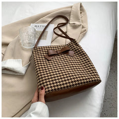 Ladsoul High-Capacity Shoulder Bag Autumn Winter Bucket Bag Women