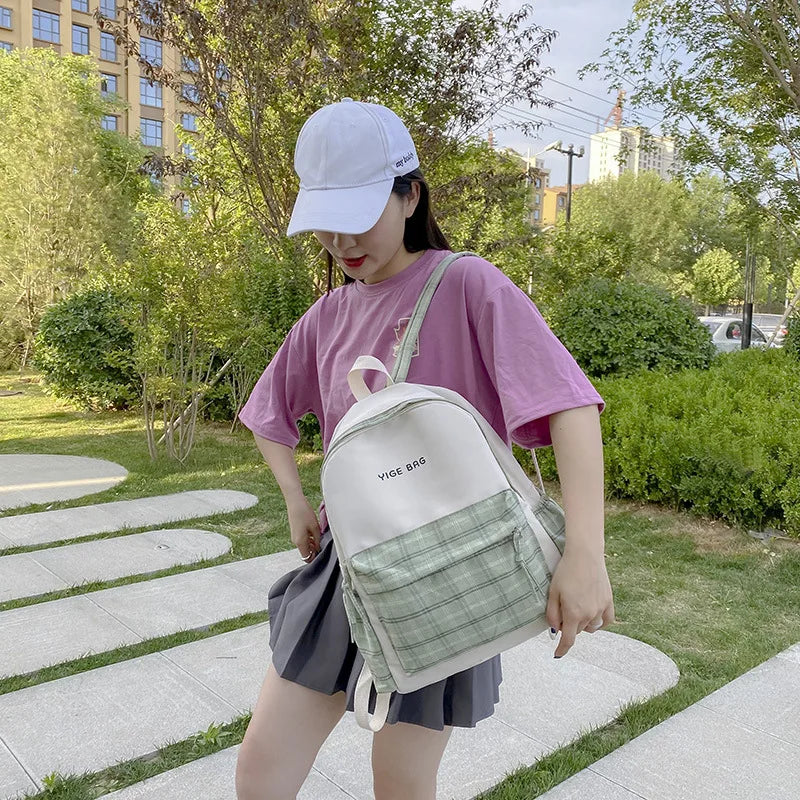 Ladsoul Large Capacity Backpack Women Canvas Waterproof Bags