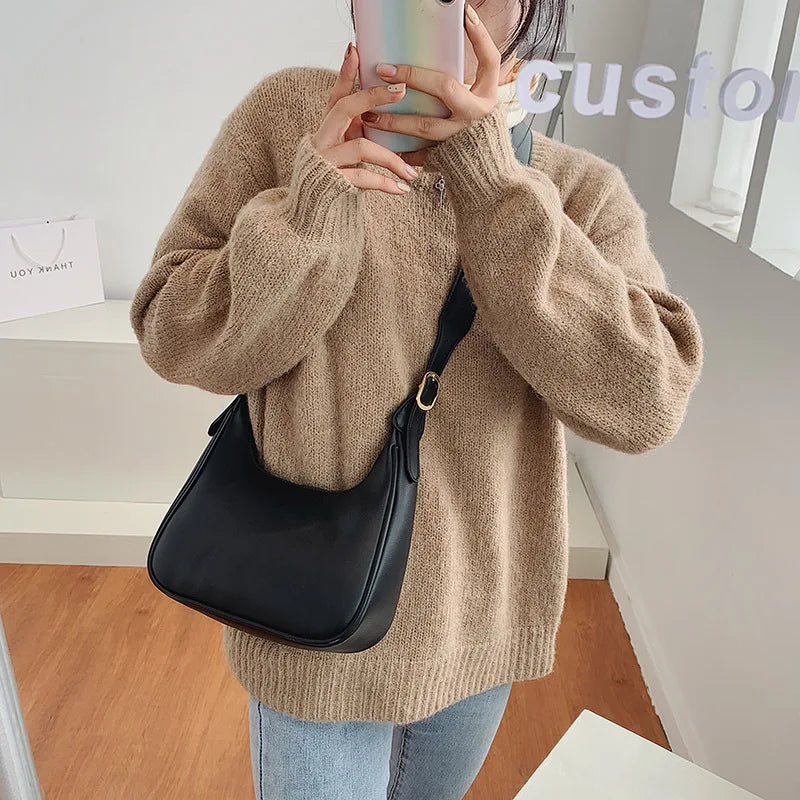 Ladsoul Women Pu Leather Solid Handbags Shoulder Bags Crossbody Bags