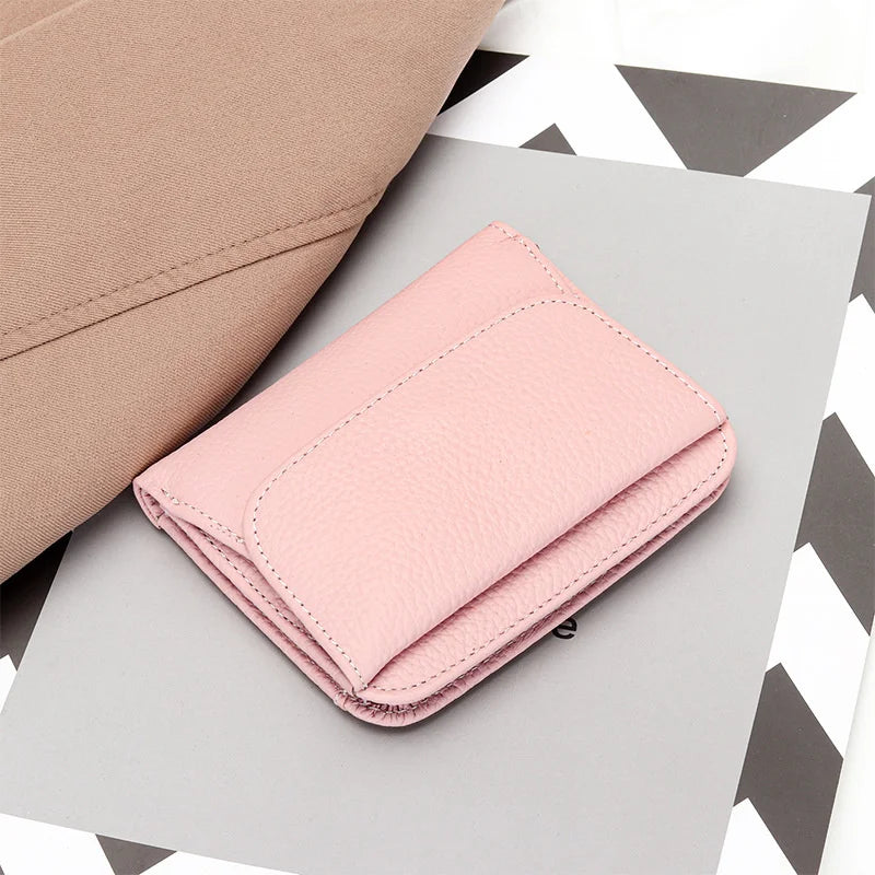 Lady Coin Purse Leather Wallet Women's Japanese Folding Leather Pocket