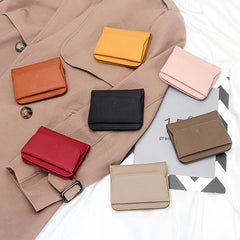 Lady Coin Purse Leather Wallet Women's Japanese Folding Leather Pocket