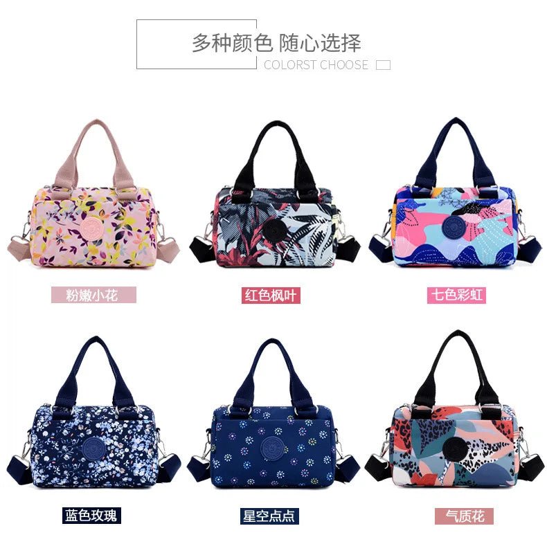 Lady Nylon Print Shoulder Handbags Crossbody Tote Square Bags
