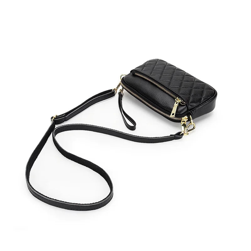 Lady Flap Bag Leather Crossbody Clutch Handbag