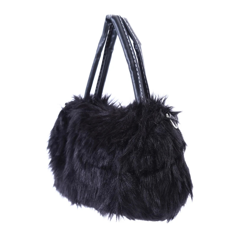 Women's Faux Rabbit Fur Handbag Shoulder Messenger Bag