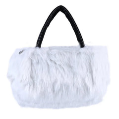 Lady Girl Pretty Faux Rabbit Fur Handbag Shoulder Messenger Bag Tote Women Long