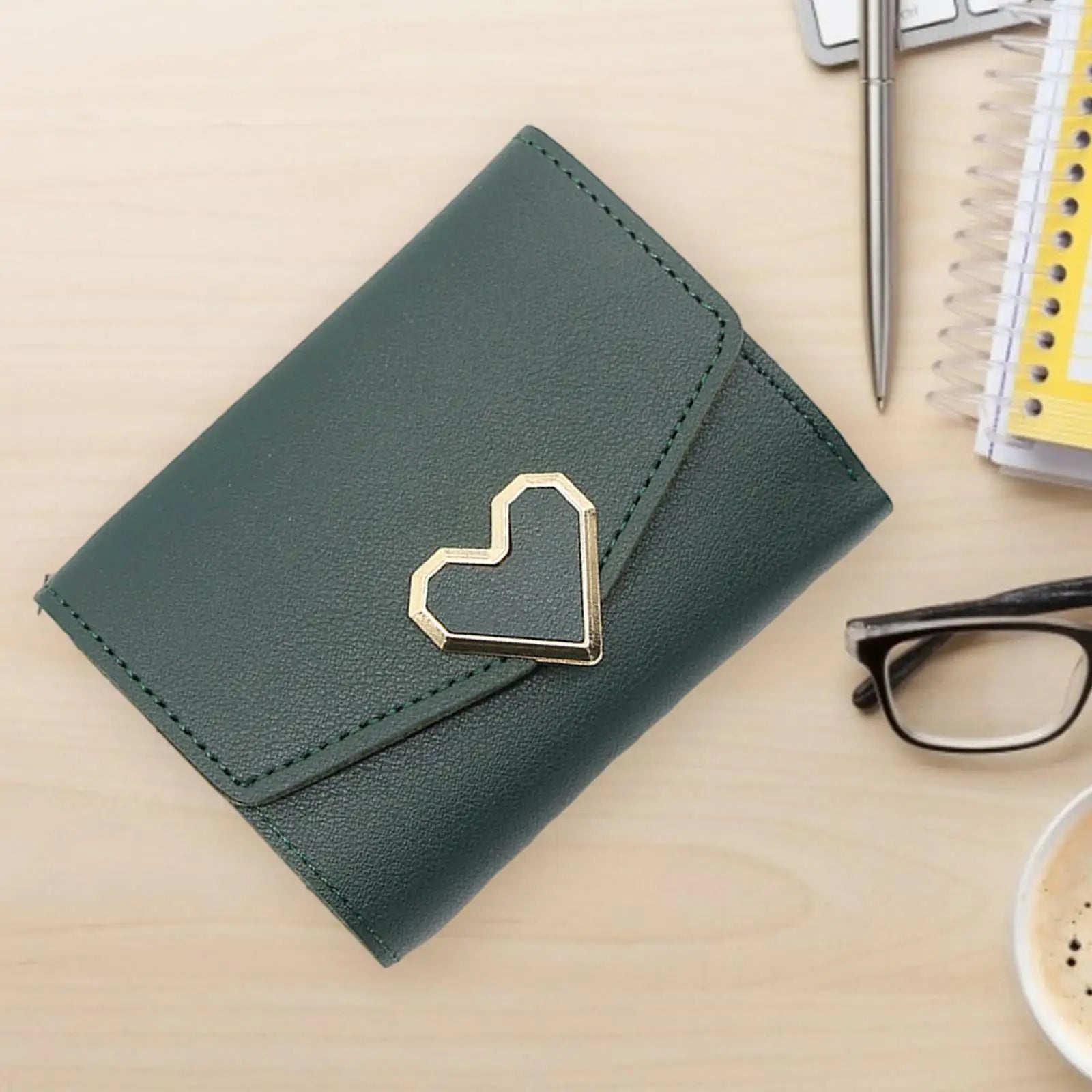 Lady Girl Purse PU Love Heart Wallet Ladies Money Pocket Wallet Bag