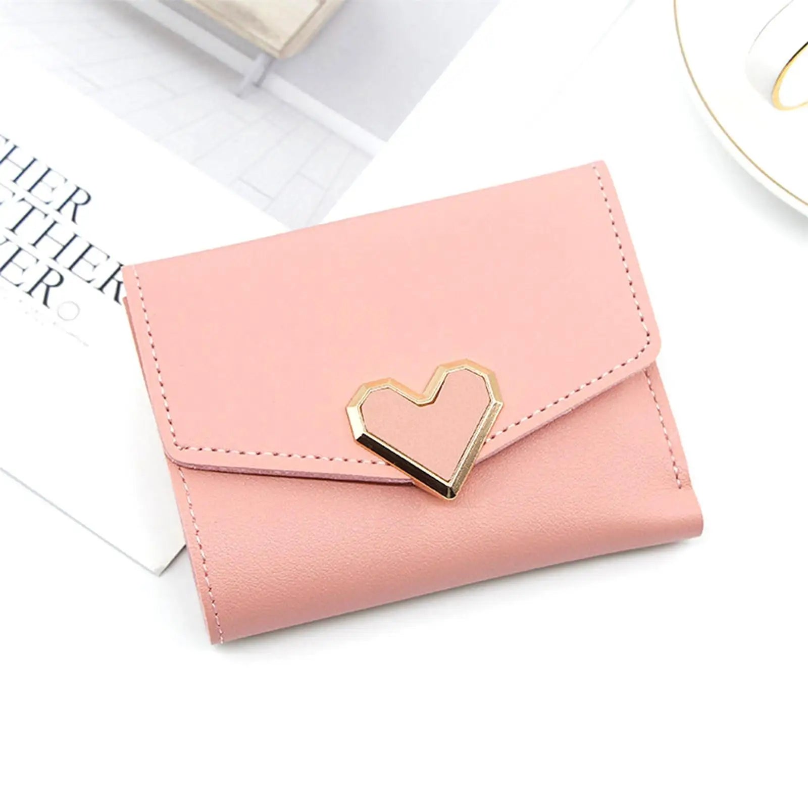 Lady Girl Purse PU Love Heart Wallet Ladies Money Pocket Wallet Bag