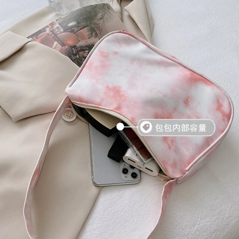 Japanese Style Lady Handbag Shoulder Bag Nylon Clutch Zipper Purse