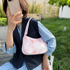 Japanese Style Lady Handbag Shoulder Bag Nylon Clutch Zipper Purse