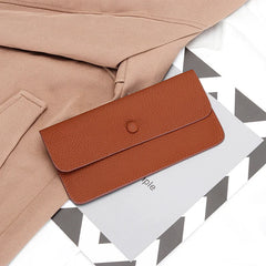Lady Hasp Purse Small Envelope Wallet Leather Long Handy Bag