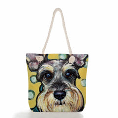 Schnauzer Dog Painting Shoulder Bag for Women