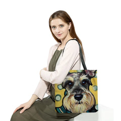 Schnauzer Dog Painting Shoulder Bag for Women Casual Shopping Tote