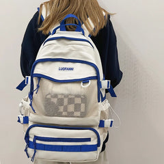 Lady Male Mesh High Capacity College Backpack Female Laptop School Bag Women Men