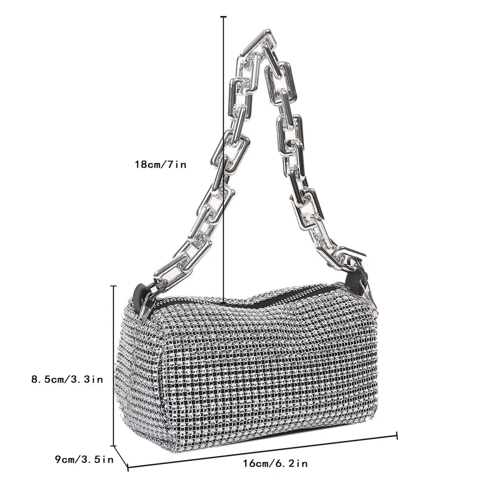Rhinestones Evening Clutch Bag Crystal Wedding Tote Purse Handbag