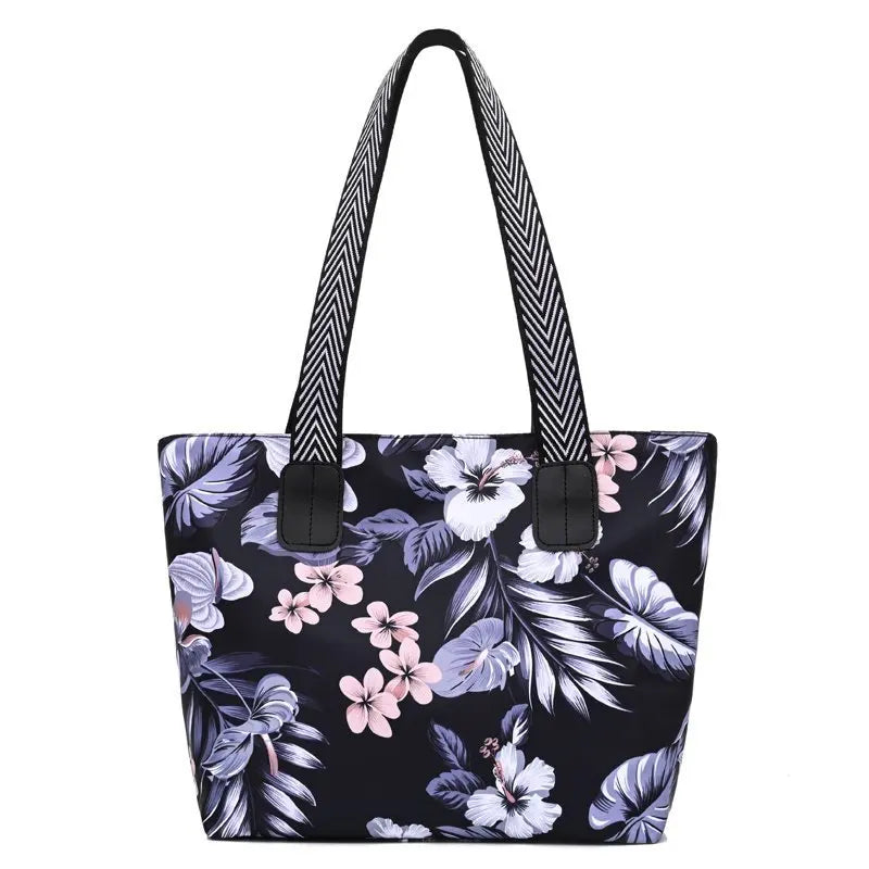 Nylon Women's Crossbody Bag Flowers Tote Top-handle Bag