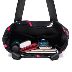 Nylon Women's Crossbody Bag Flowers Tote Top-handle Bag