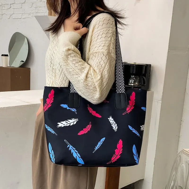 Nylon Women's Crossbody Bag Flowers Tote Top-handle Bag